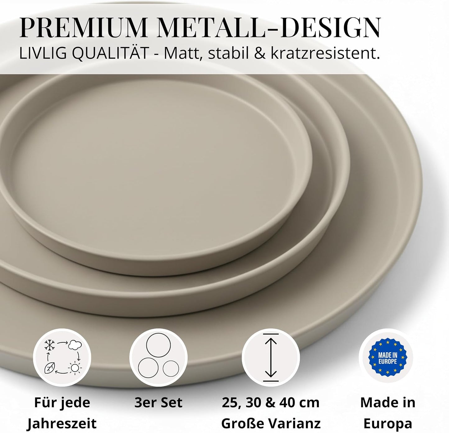 Deko-Tablett Set, Beige