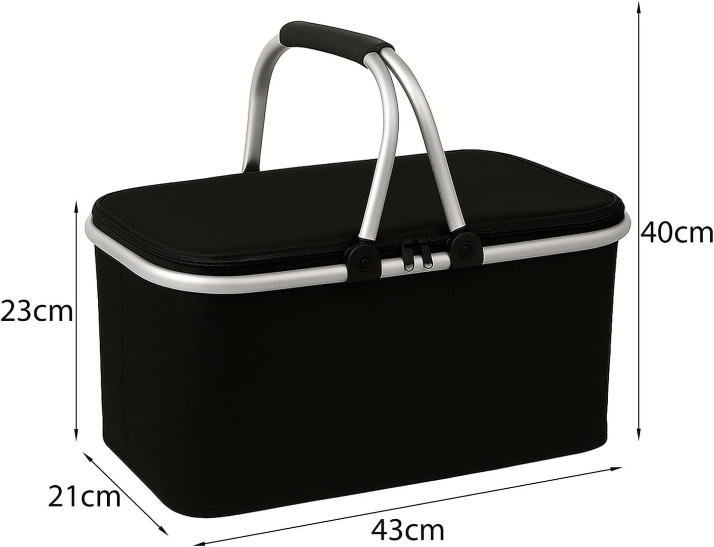 Isolierte Kühltasche, Schwarz