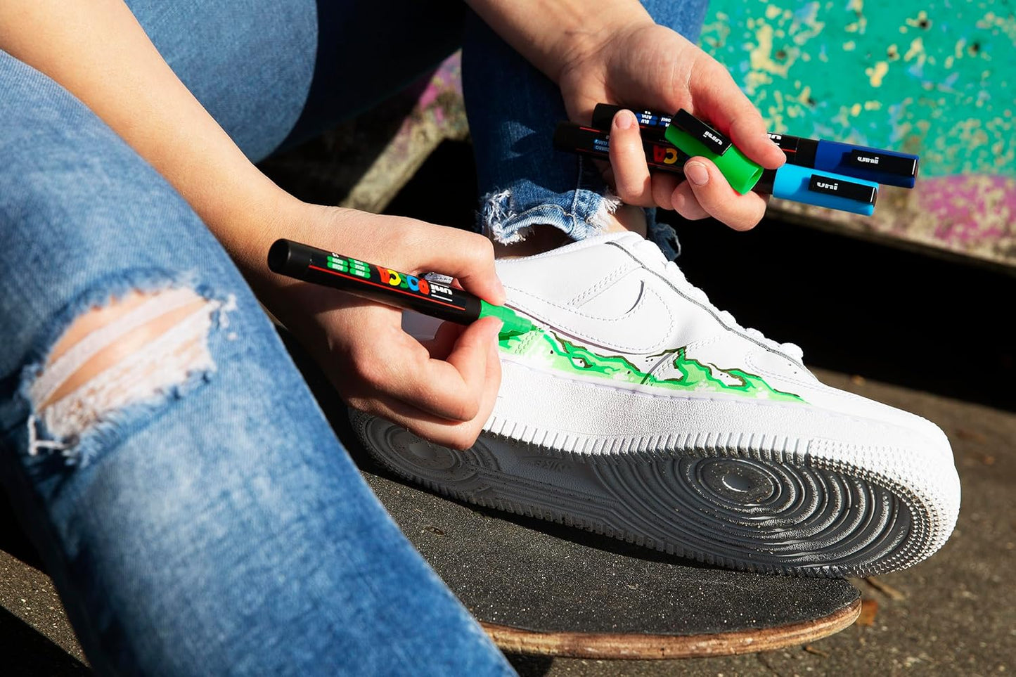 Sneaker Acrylstift, 8er Set Sneaker weiss