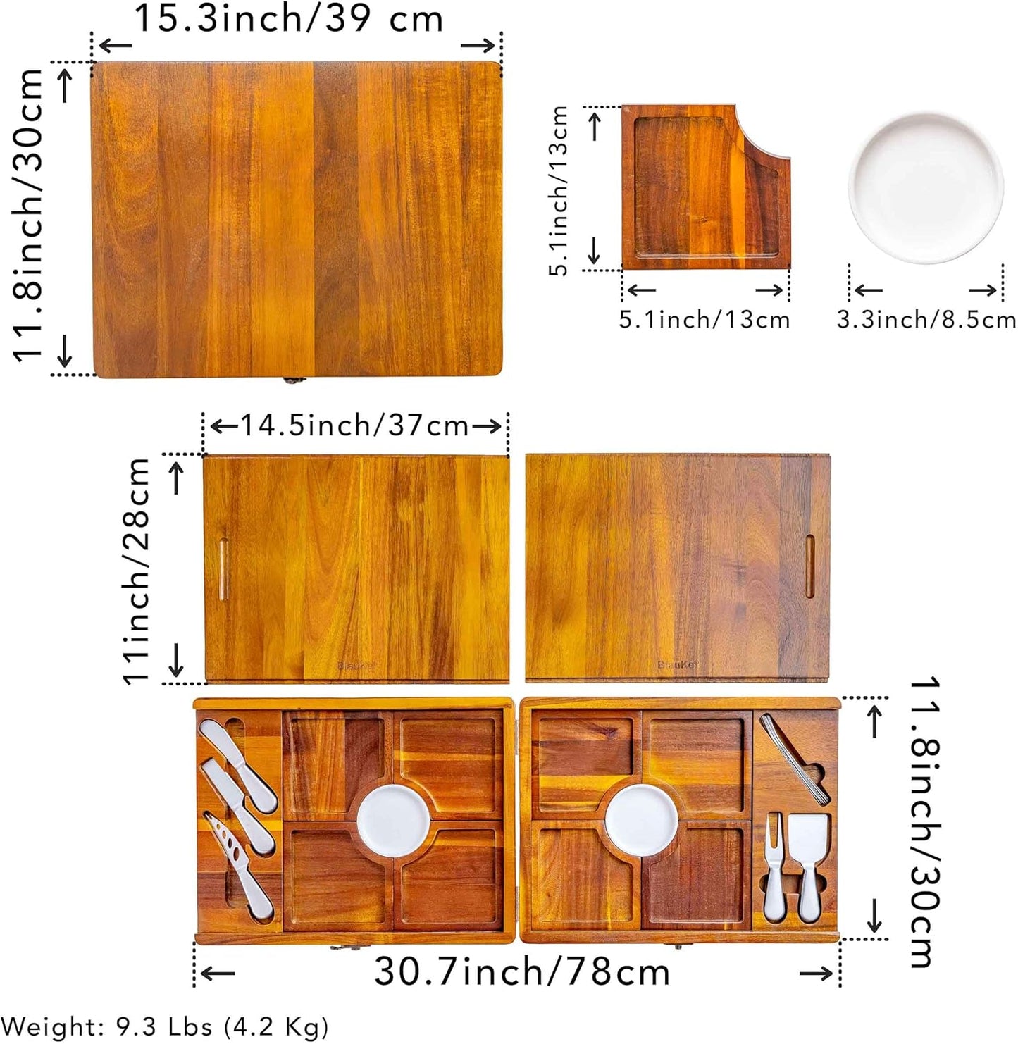 Käsebrett mit Käsemesser-Set, Acacia