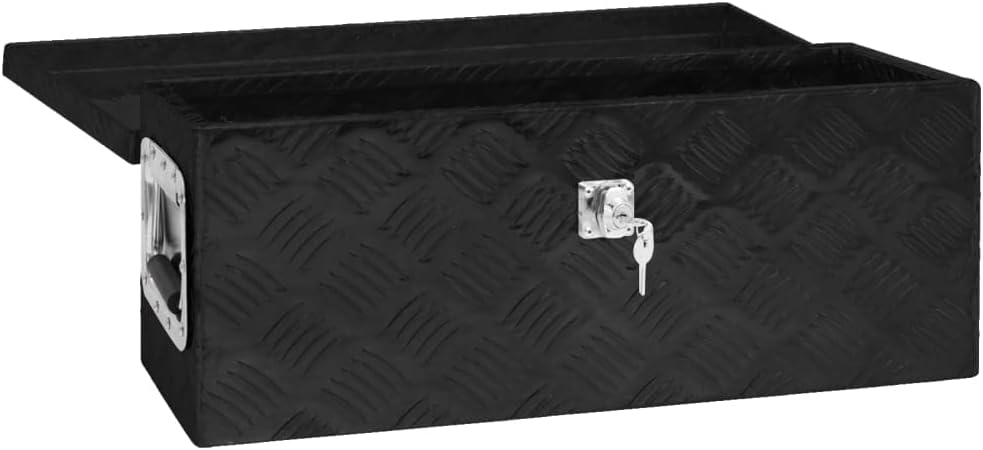 Aluminium-Aufbewahrungs- & Transportkoffer (60 x 23,5 x 23 cm), 60 x 23.5 x 23 cm Schwarz