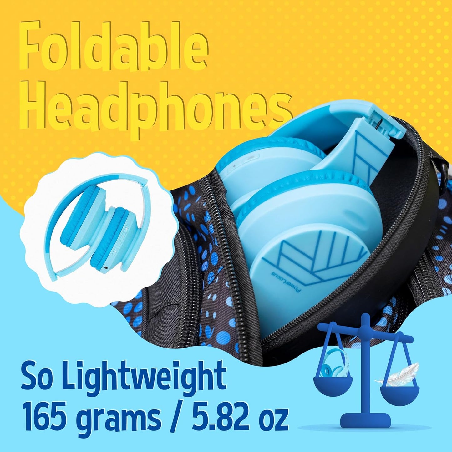 Kinderkopfhörer Bluetooth mit Lautstärkebegrenzung, Blau