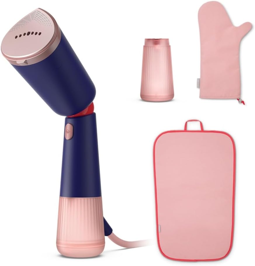 5000-Serie Dampfglätter mit Zubehör & Eco-Modus, 3x Zubehör, marineblau