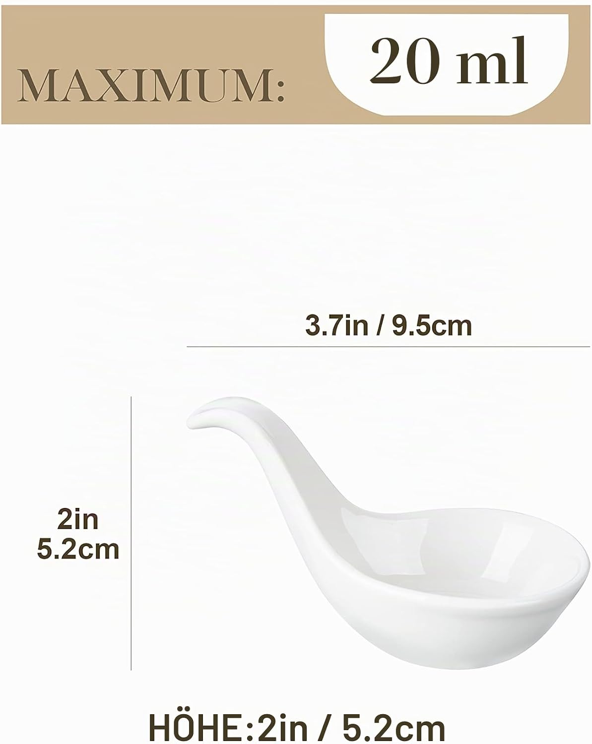 12-teiliges löffelförmiges Dessertschälchen-Set Serie Ramekin.Dish, Set- 12 Tlg. 9.5 * 5.7 * 5.2cm/20ml (Löffelförmig) Weiss