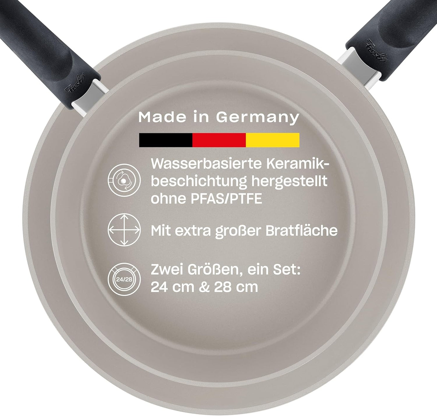 Ceratal Comfort Pannenset, 2er Set 24+28cm Grau