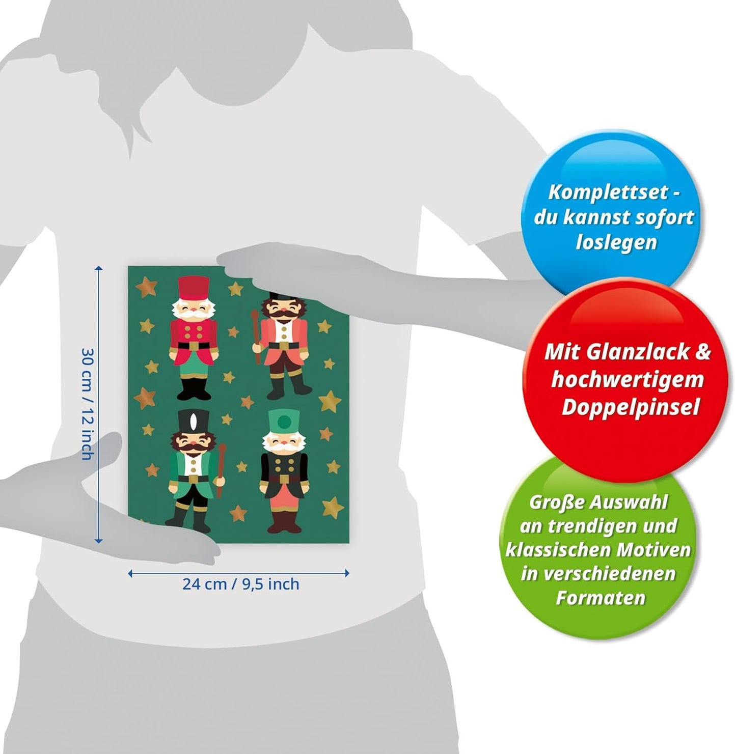 CreArt Malen nach Zahlen 23893: Christmas Nutcracker Delight