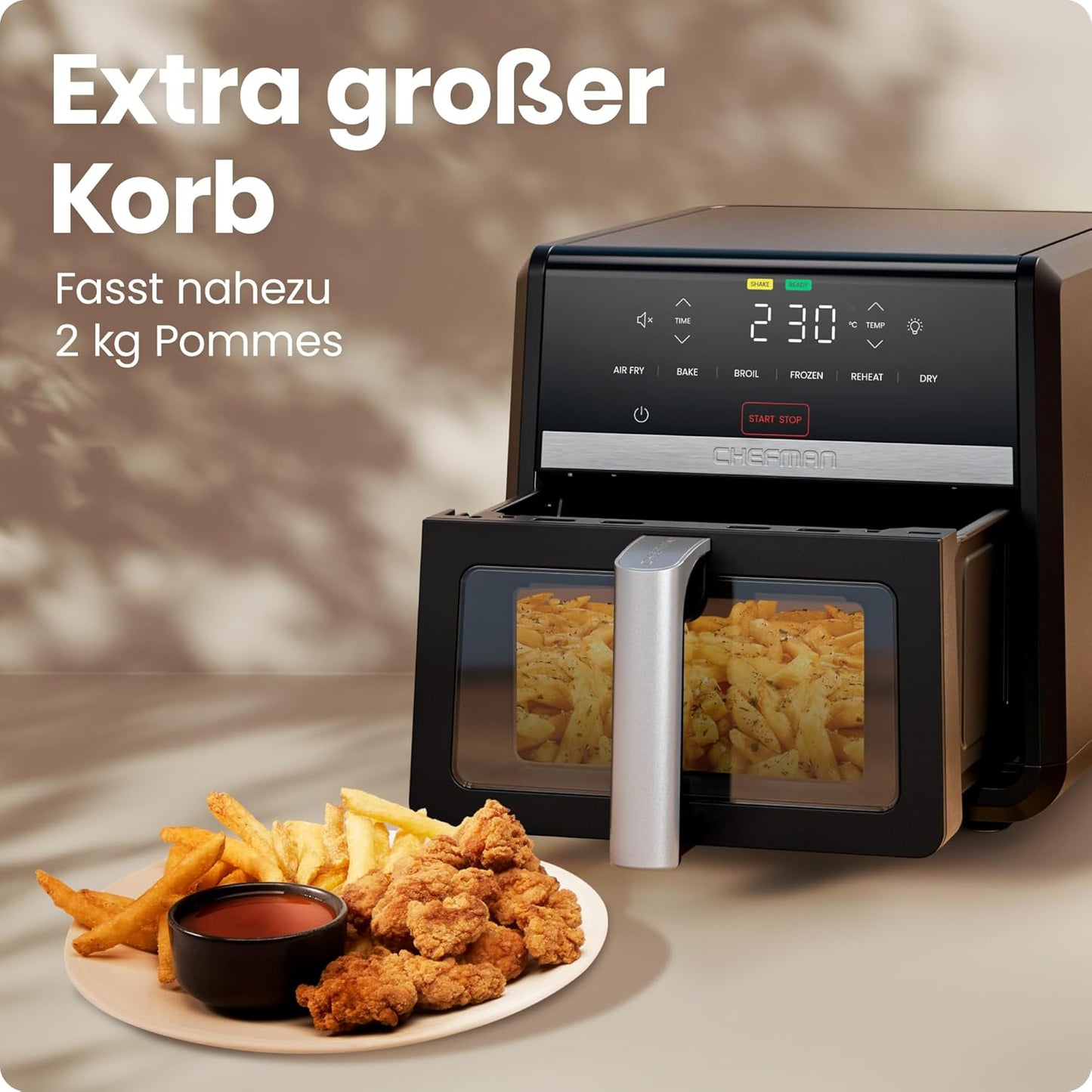 Heissluftfritteuse TurboFry, Schwarz