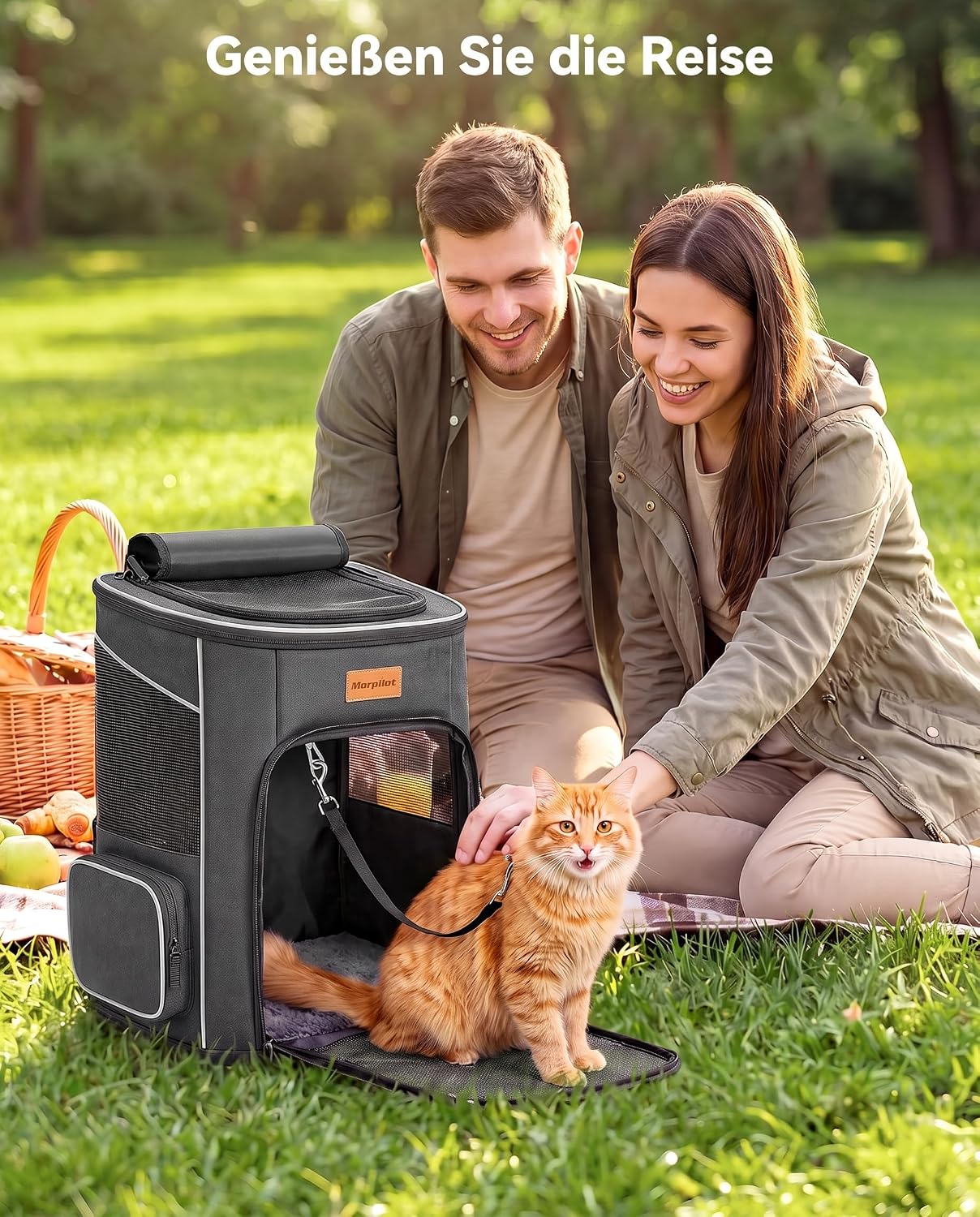 Katzen- und Hunderucksack, Dunkelgrau L 33 x B 28 x H 41 cm Regulär