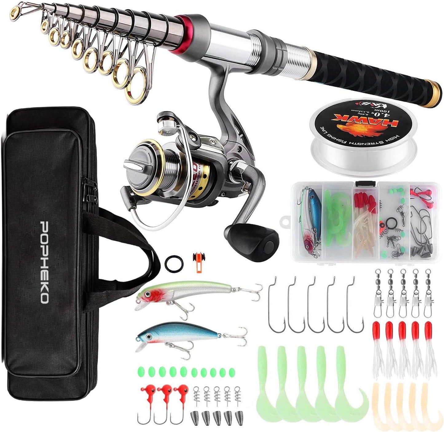 Angelruten Set, 1.8M/5.9FT