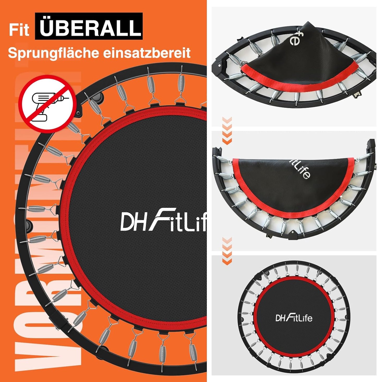 Fitness Indoor Trampolin klappbar mit Handgriff
