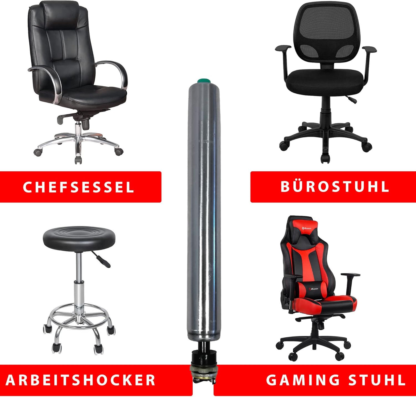Gasdruckfeder Ersatz für Bürostuhl, 210 mm