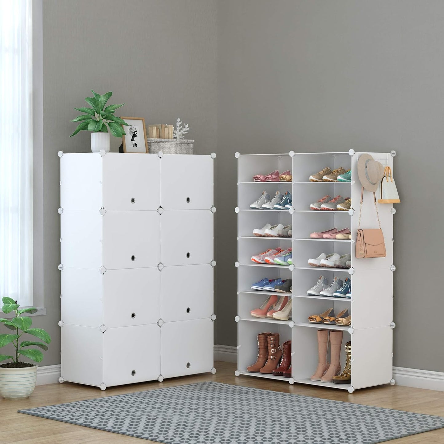 Schuhregal für 28 Paar Schuhe, Large, Weiss