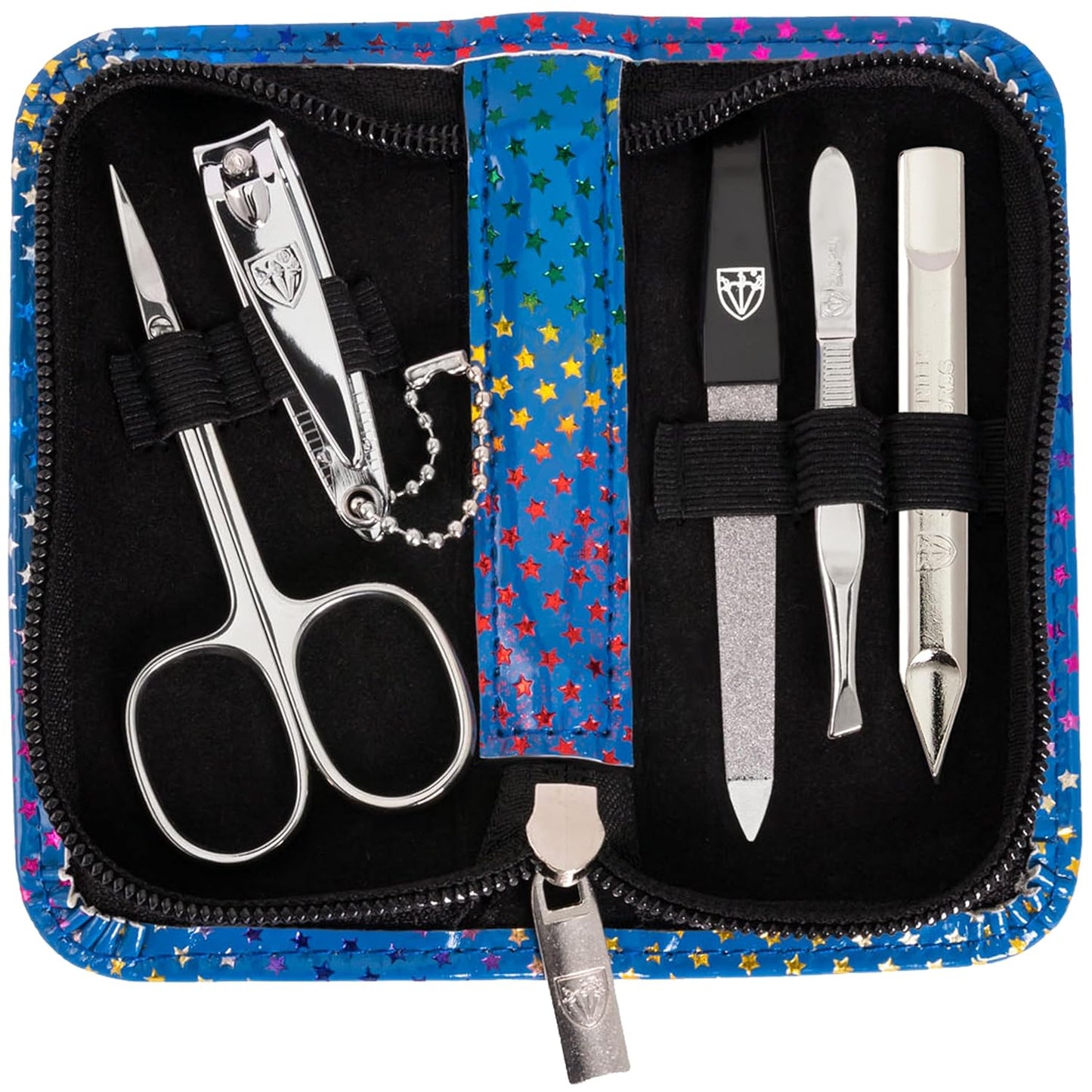 5-teiliges Nagelpflegeset Siena, BLAU/STERNE - KUNSTLEDER