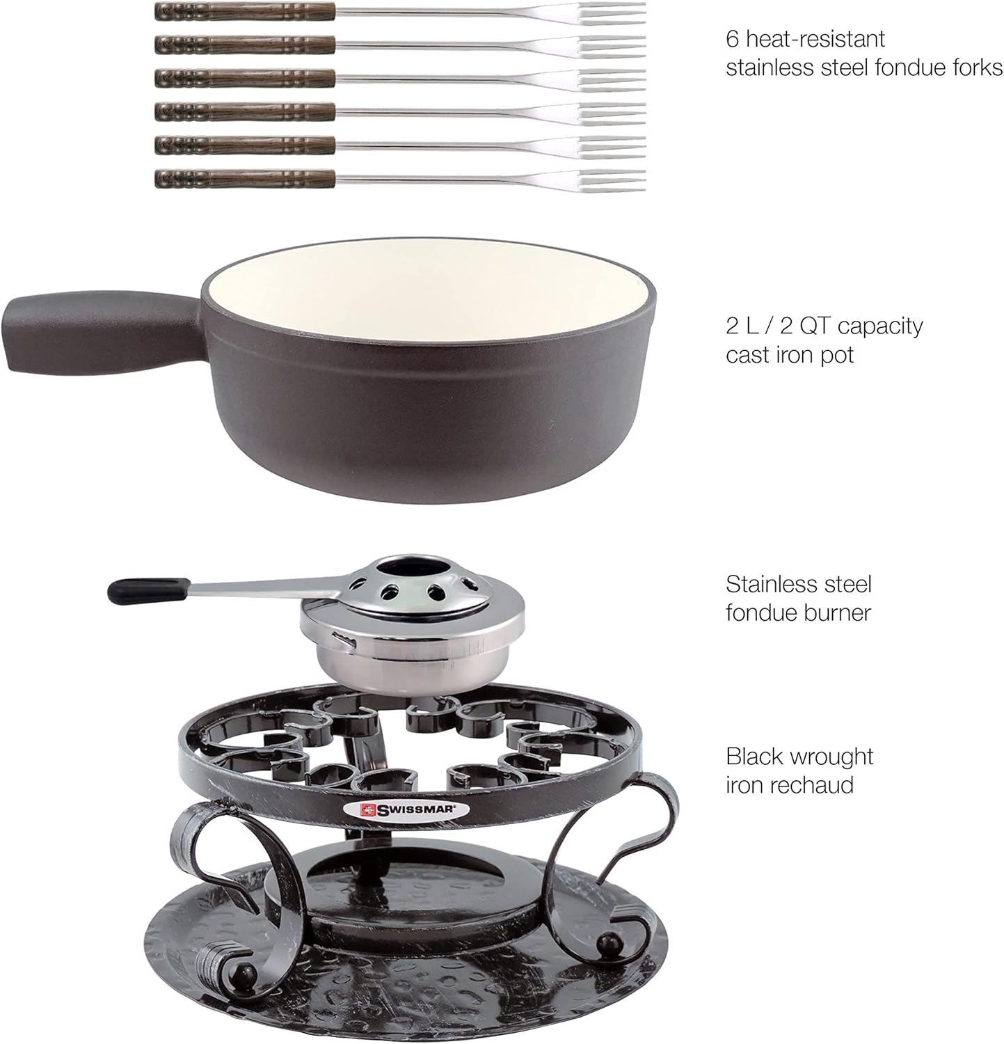 9-teiliges Fondue Set Lugano, Black
