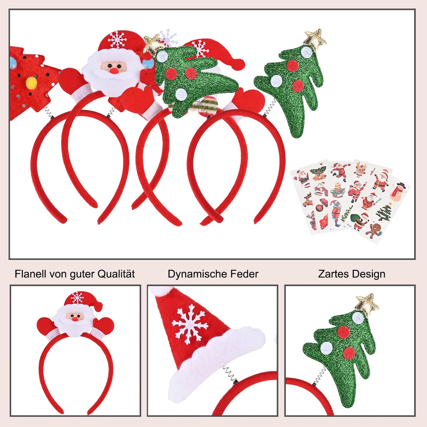 10-teiliges Weihnachts-Haarreif-Set
