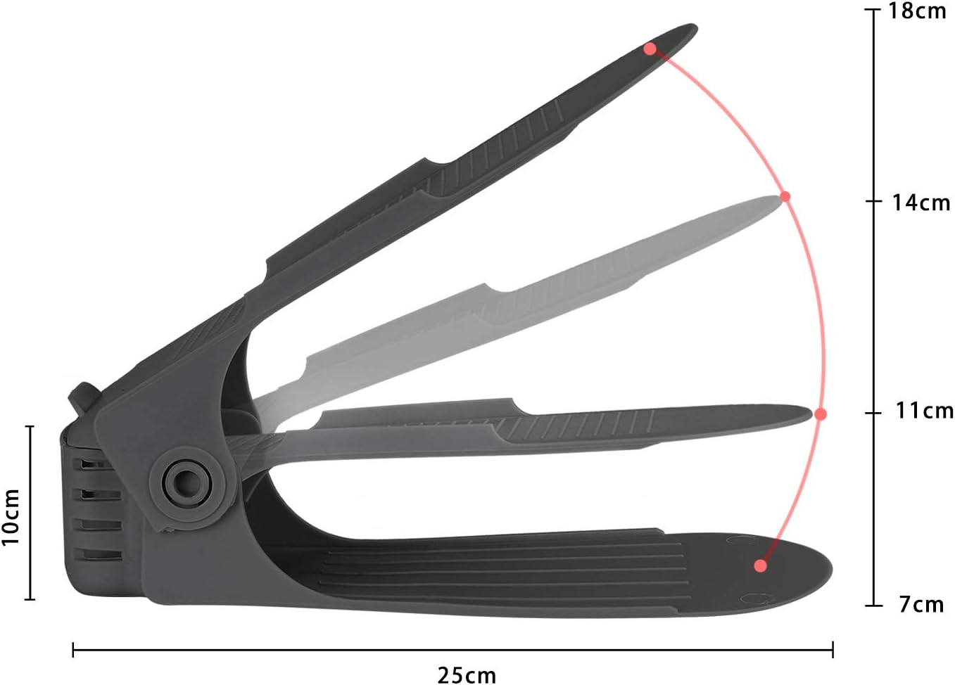 Verstellbarer Schuhregal-Organizer (30 Stück), 30 Stück Schwarz