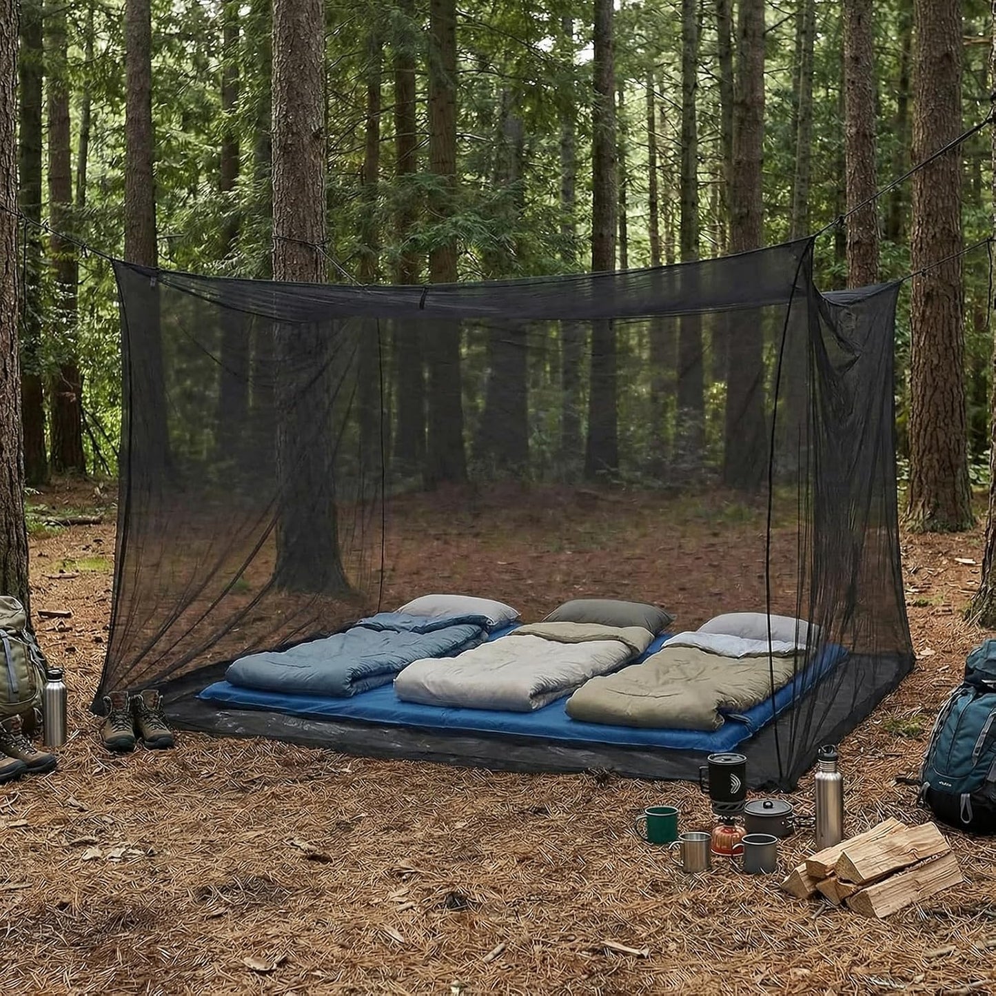 XXL-Moskitonetz für Outdoor, Schwarz 300 x 300 x 250 cm 1