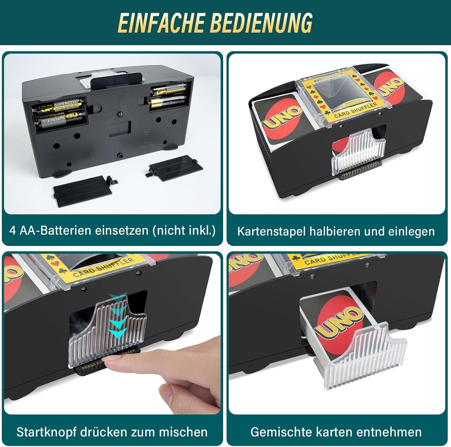 Elektrische Kartenmischmaschine, Schwarz A