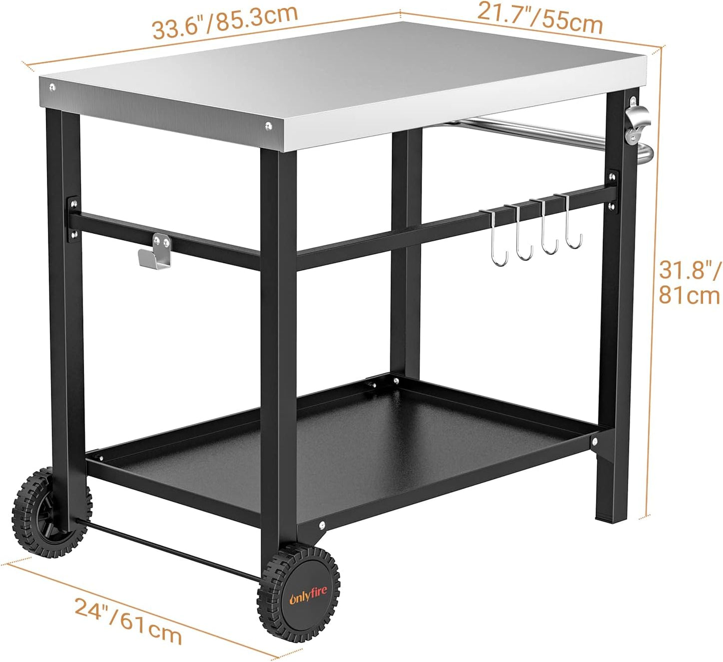 Grilltisch Outdoor Servierwagen 85,3×61×81cm