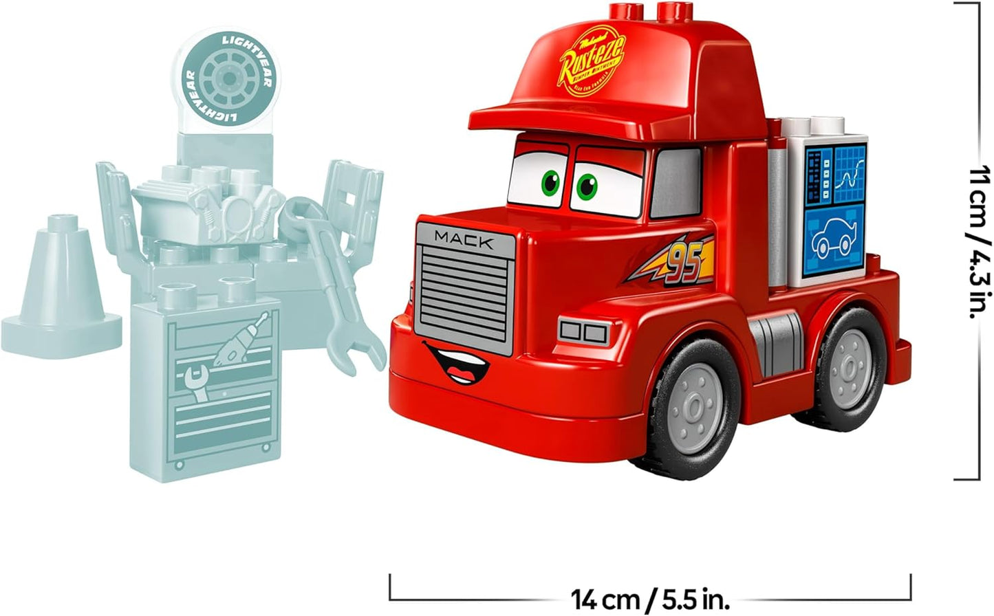 Duplo Cars Mack Truck beim Rennen
