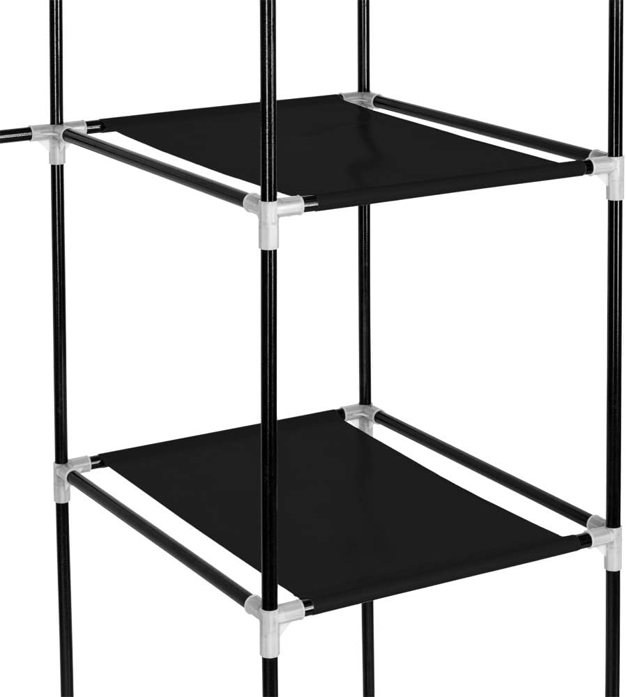 Stoff-Kleiderschrank, 110 x 45 x 175 cm Schwarz