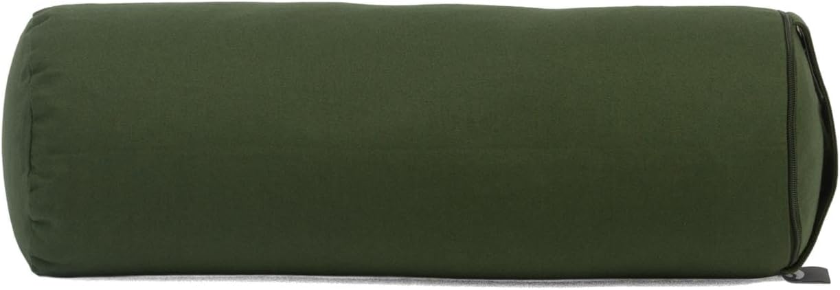 Mini Yogabolster mit Buchweizenfüllung und abnehmbarem Bezug, Waldgrün