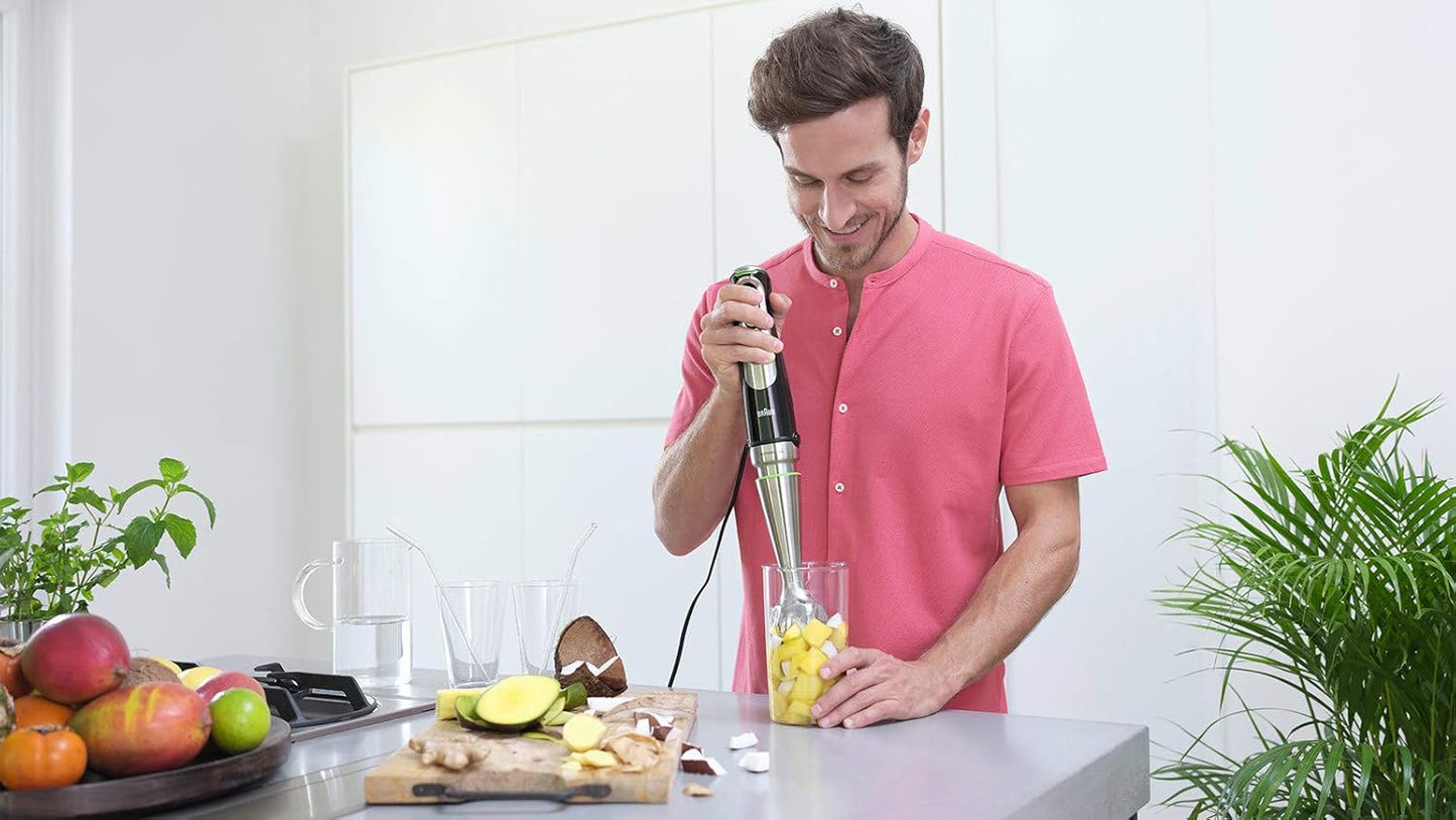 MultiQuick 9 Stabmixer, 5-in-1 inkl. Küchenmaschinen-Aufsatz Single