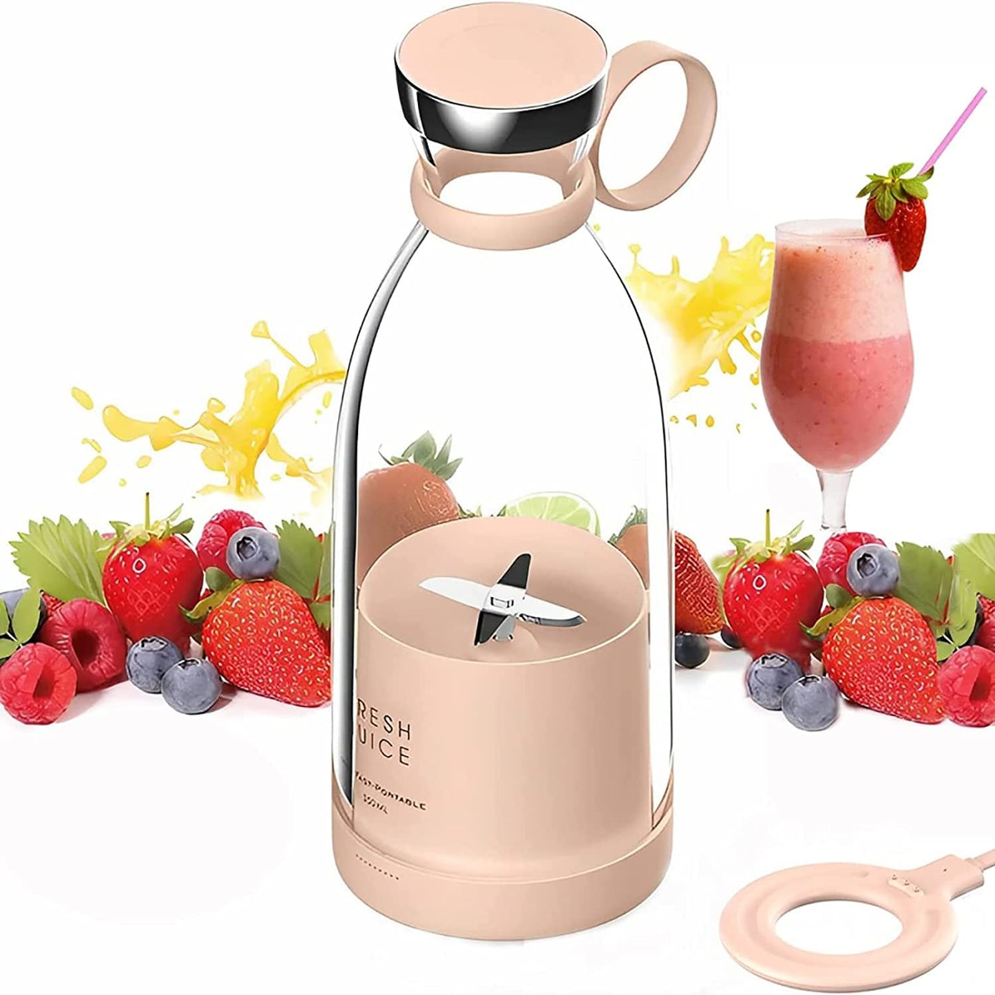 Tragbarer Smoothie-Mixer, Pink