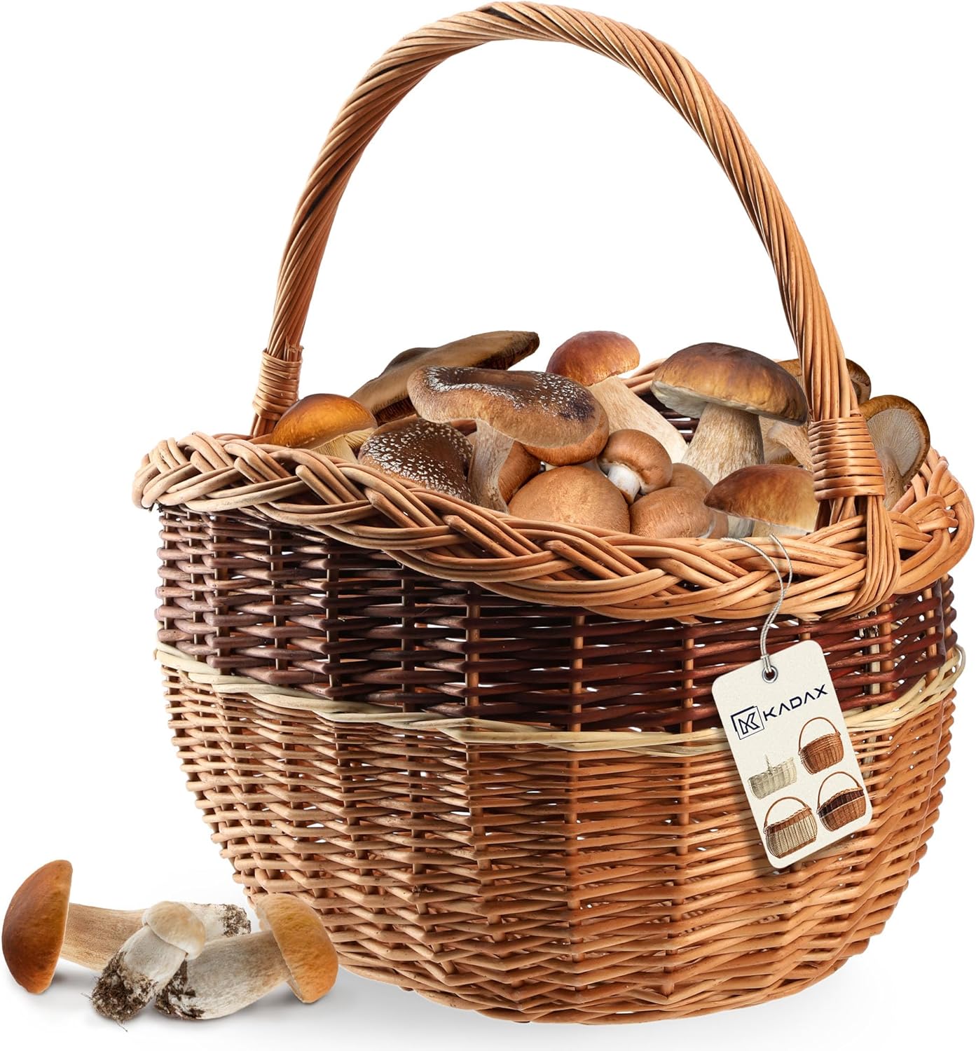 Weidenkorb für Pilze und Einkäufe, 43x30x43cm / Mix