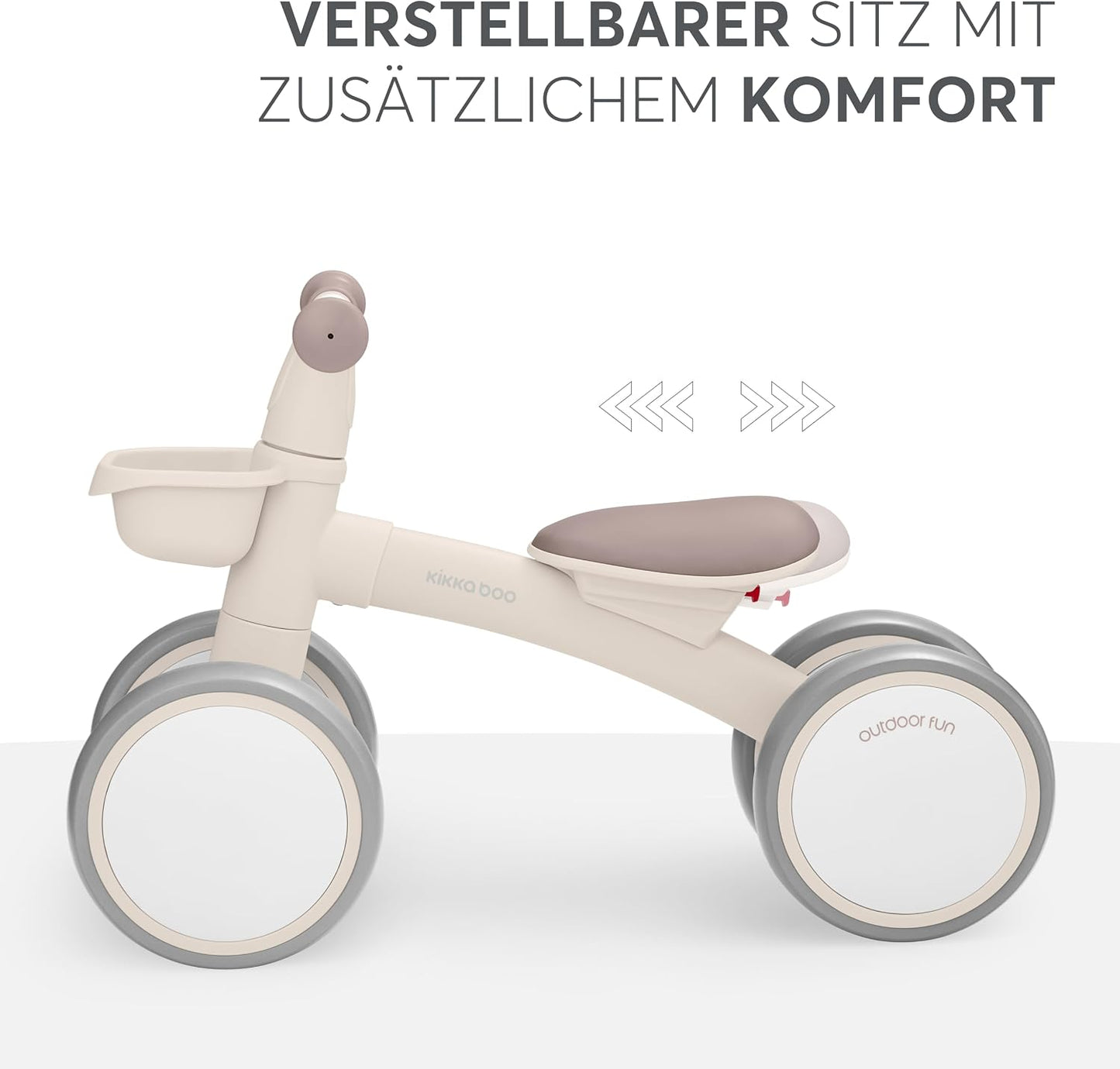 Laufrad mit Korb, Beige