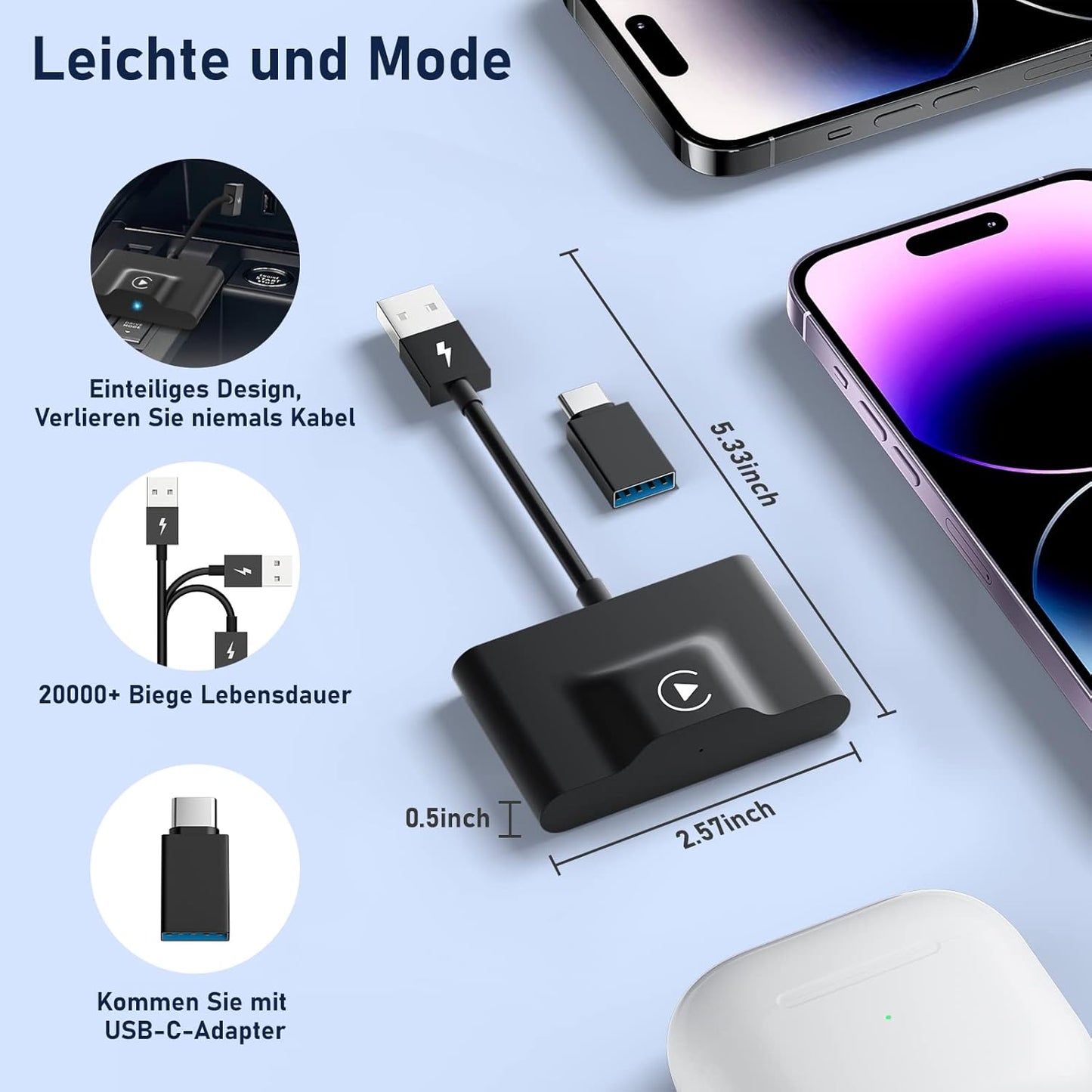 Wireless CarPlay Adapter, Schwarz