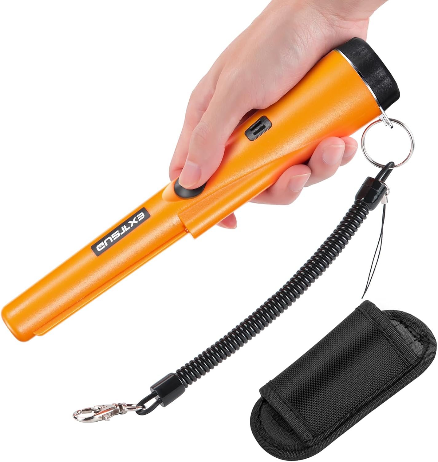 Tragbarer Metalldetektor mit 360° Scan Funktion, A-Orange