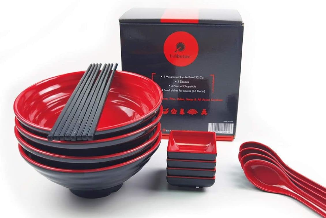 Ramen Schüssel Set, Rot 4