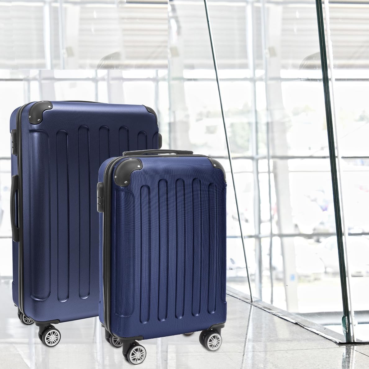 2-teiliges Hartschalenkofferset, Kofferset 2 teilig Blau