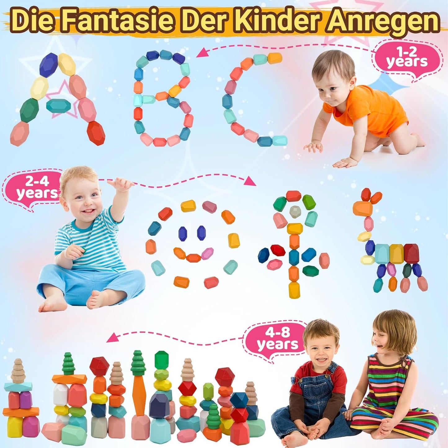 Stapelsteine Balanciersteine-Set, 58 Stück