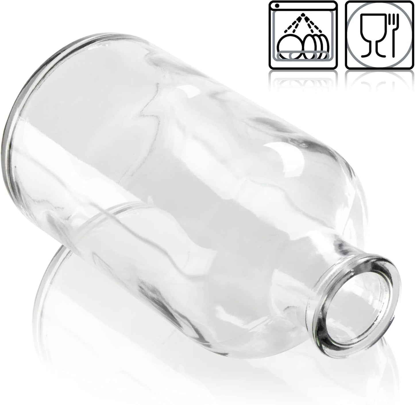 6 x Glasflaschen mit Korkenverschluss, Rund - 500ml