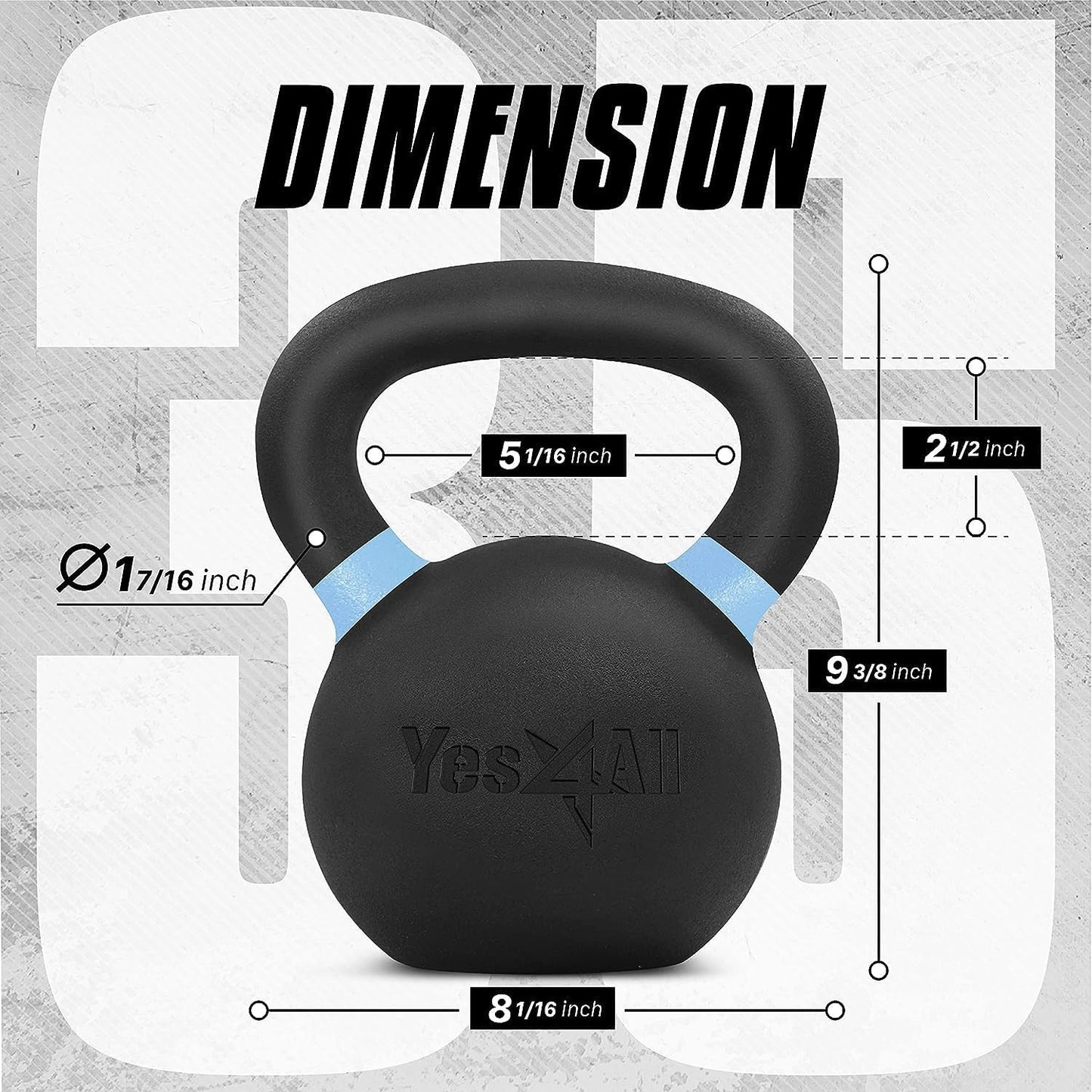 Kettlebell Powdercoat 16 kg, G. 16 kg
