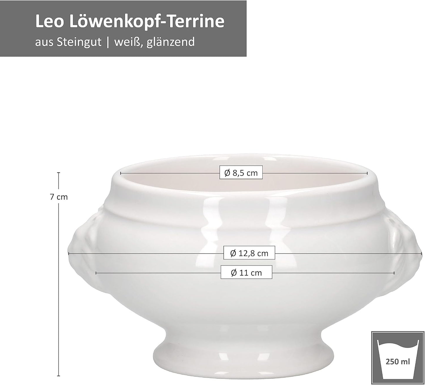 Leo 12er Suppenterrinen-Set mit Löwenköpfen