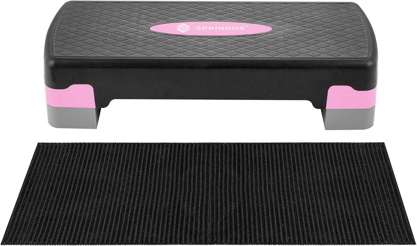 Höhenverstellbares Aerobic Steppbrett, rosa-grau