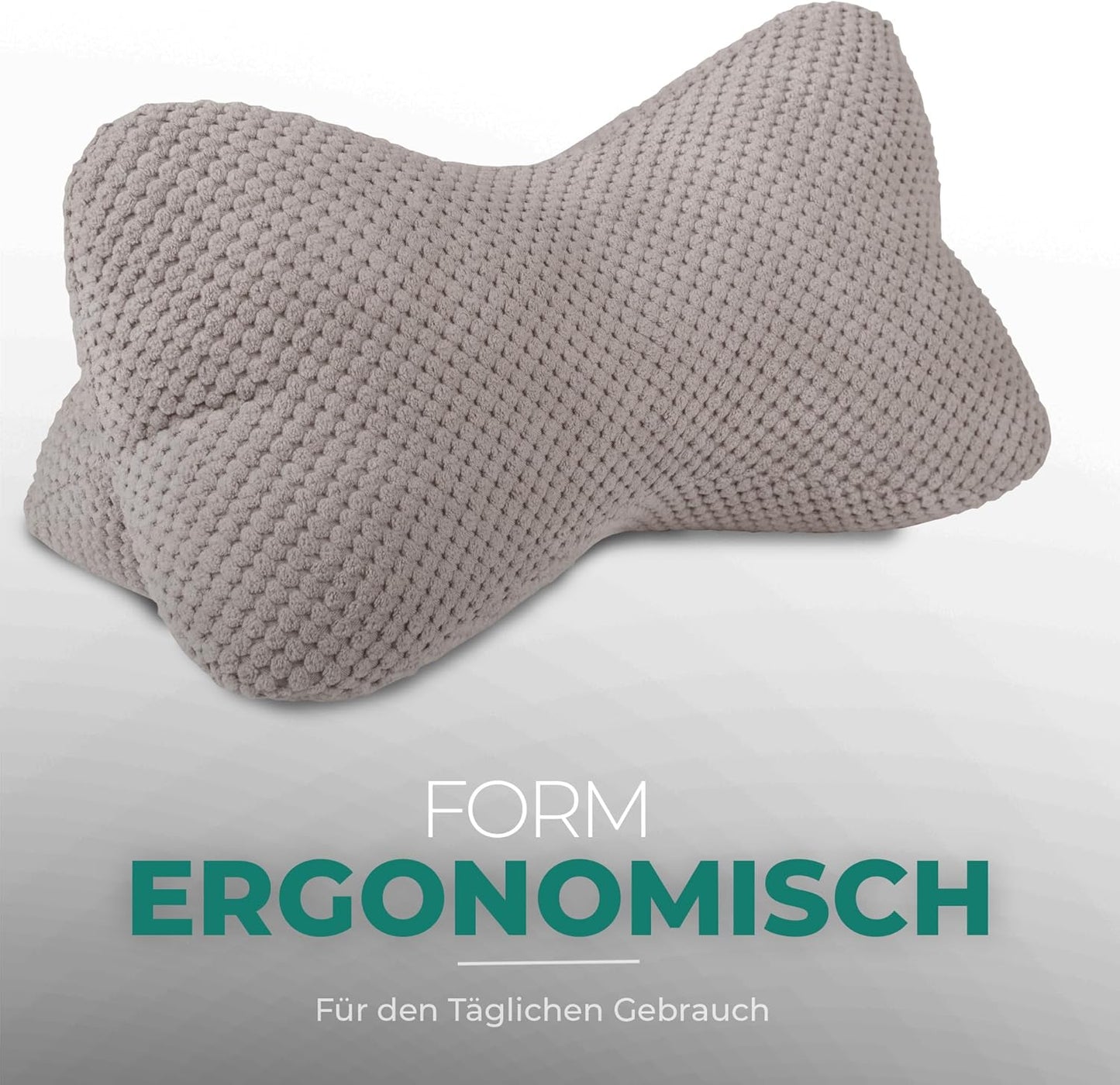 Ergonomischer Leseknochen für Nacken- und Lendenstütze, Taupe