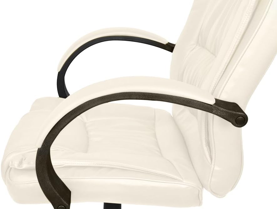 Ergonomischer Bürostuhl mit Kunstlederbezug, Weiss