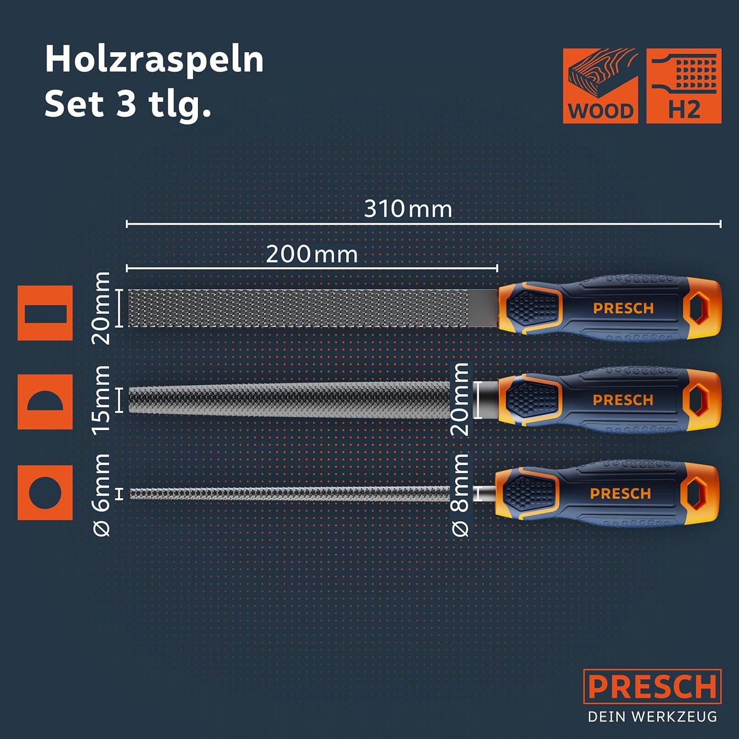 ‎10161 Holzraspel Set, Holzraspel Set 3tlg.