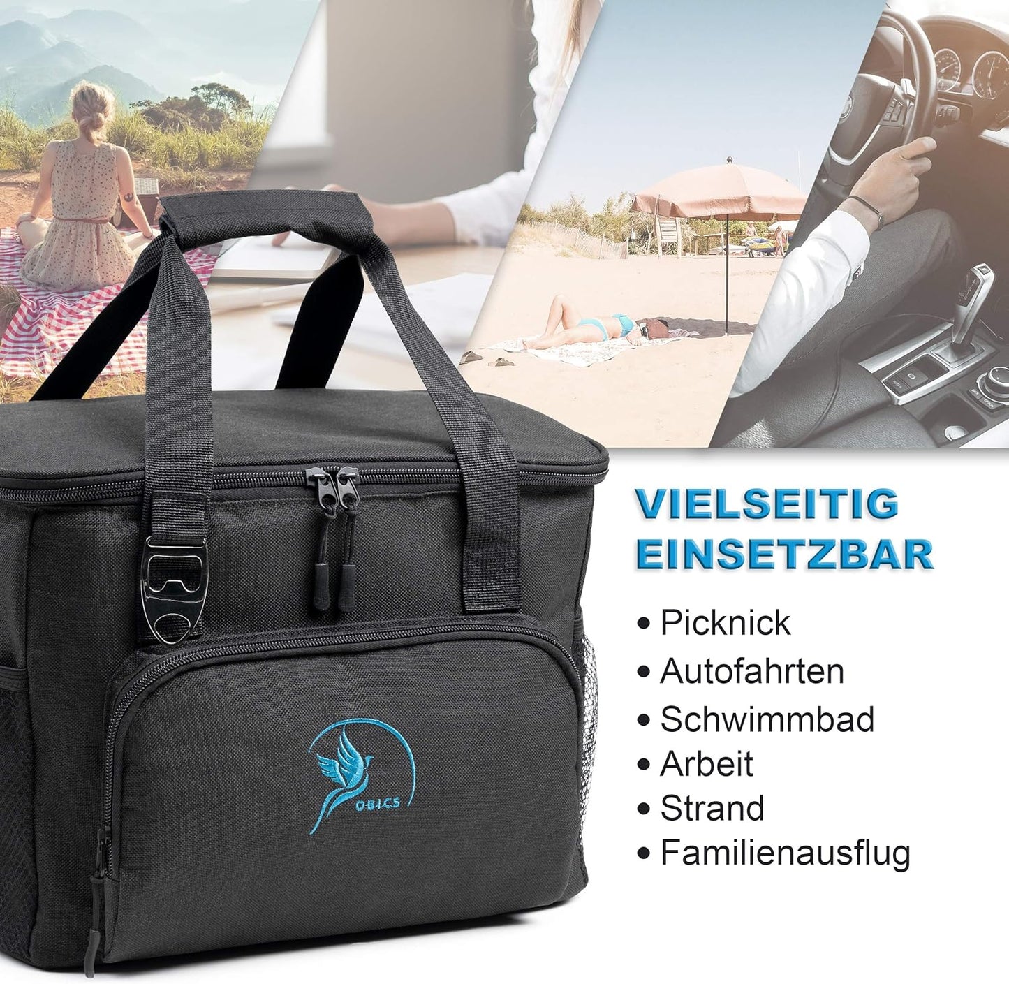 Kühltasche, 20 Liter, Schwarz