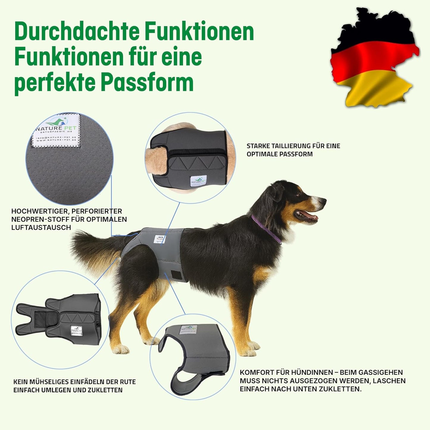 Läufigkeitshose für Hündinnen, Rot / S-L