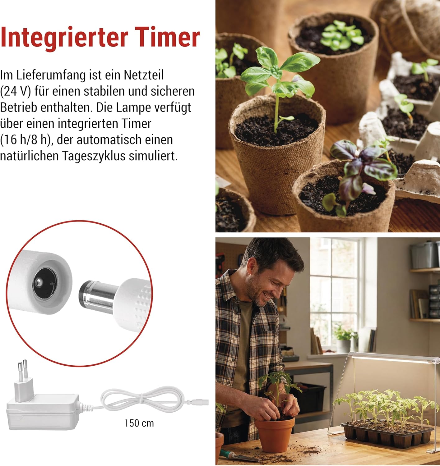 LED-Grow-Lampe mit Timer, Z7903