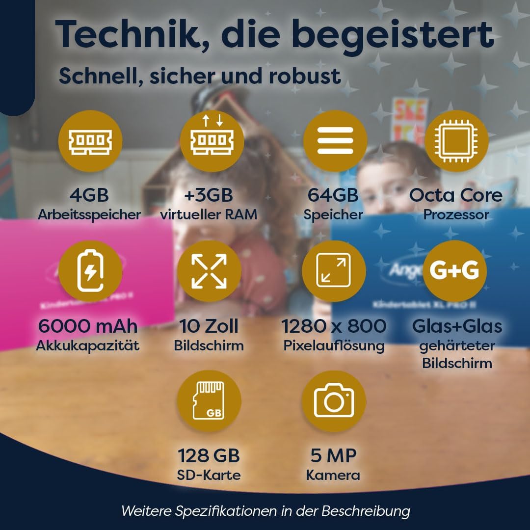 Tablet für Kinder XL Pro II, Rosa