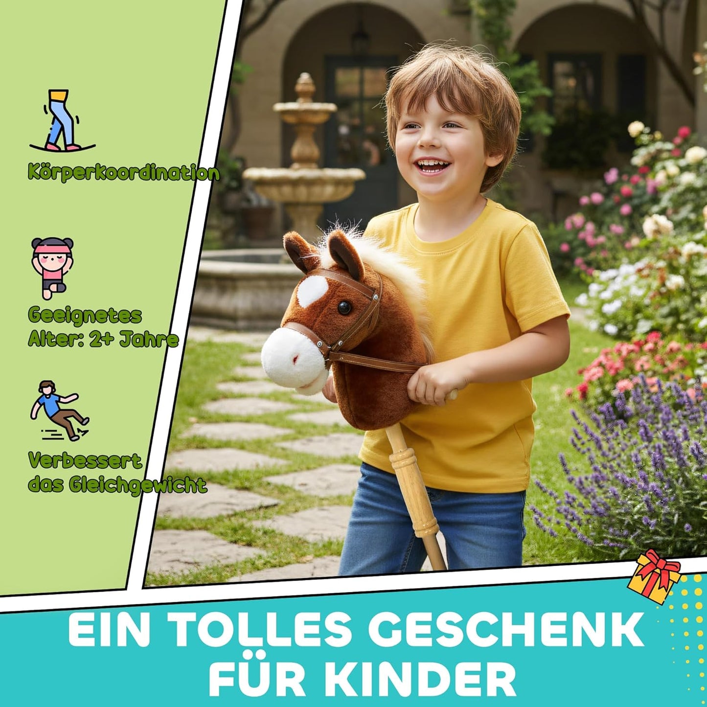 Hobby Horse Steckenpferd mit Sound und Rollen