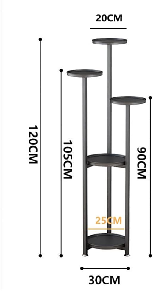 5-stufiger Blumenständer für Garten und Terrasse, Schwarz-120cm Hoch