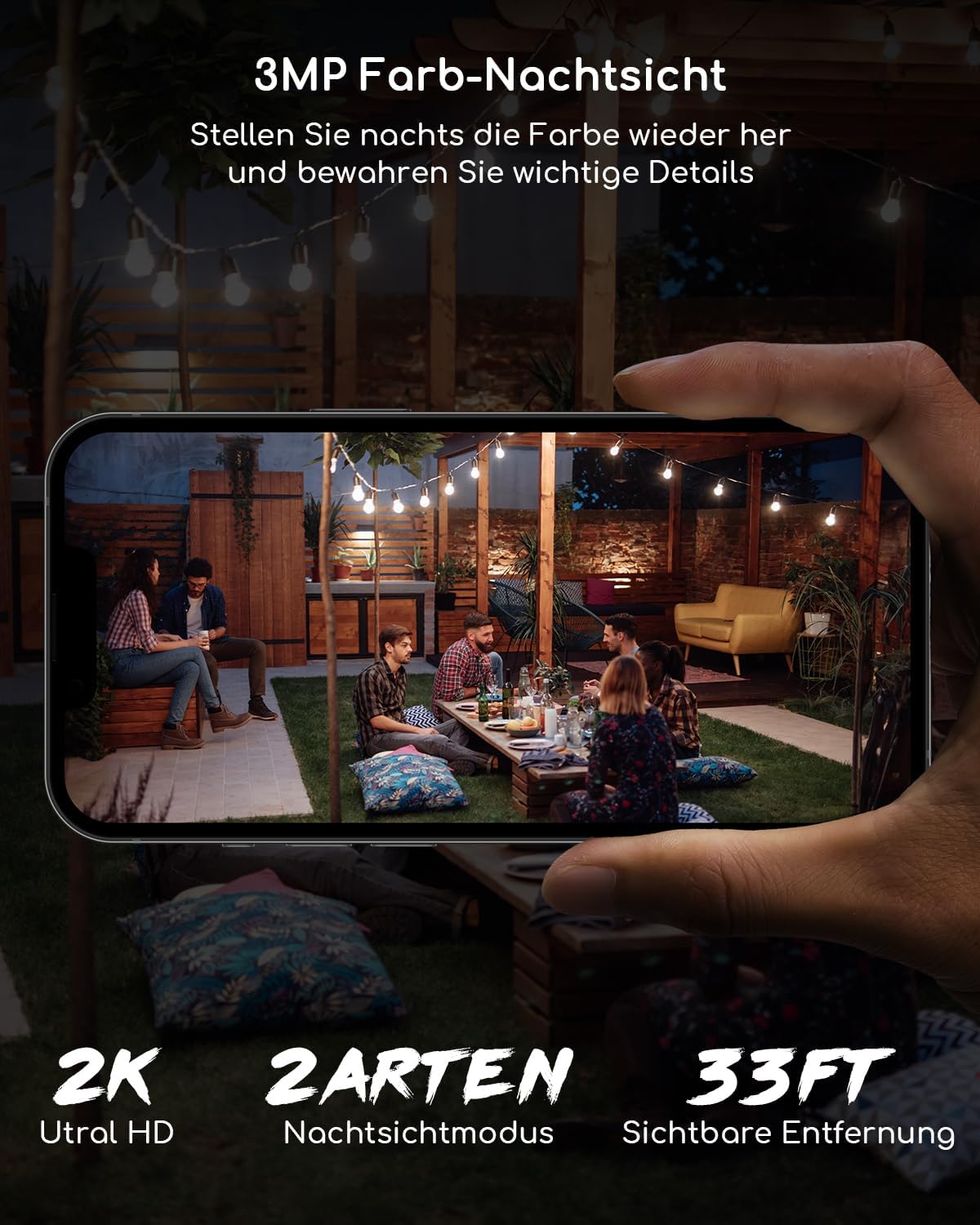 Überwachungskamera WLAN, Weiss