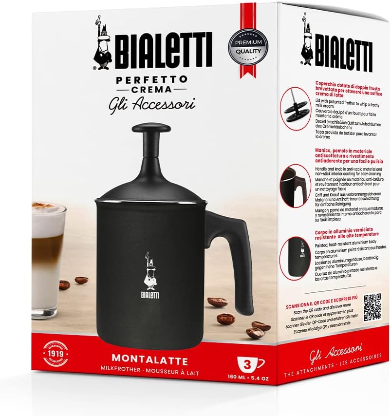 Tutto Crema Milchaufschäumer, spülmaschinenfest, Single 3 Tassen (160ml)
